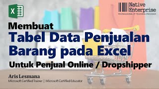 Membuat Tabel Data Penjualan Barang pada Excel untuk Penjual Online / Dropshipper