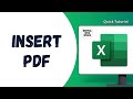 How to Insert PDF Files inside Excel