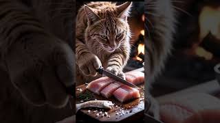 🔥 Wild Bobcat Cooks \u0026 Feasts on Crispy Fried Fish! 🐾