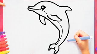 How to draw a dolphin step by step easy