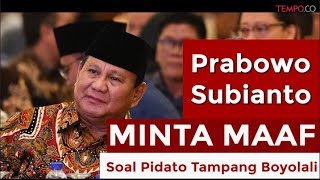 Klarifikasi Prabowo Soal Pidato Tampang Boyolali