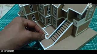 DIY cara membuat miniatur rumah dari kardus bekas #36 ||  rumah dua lantai