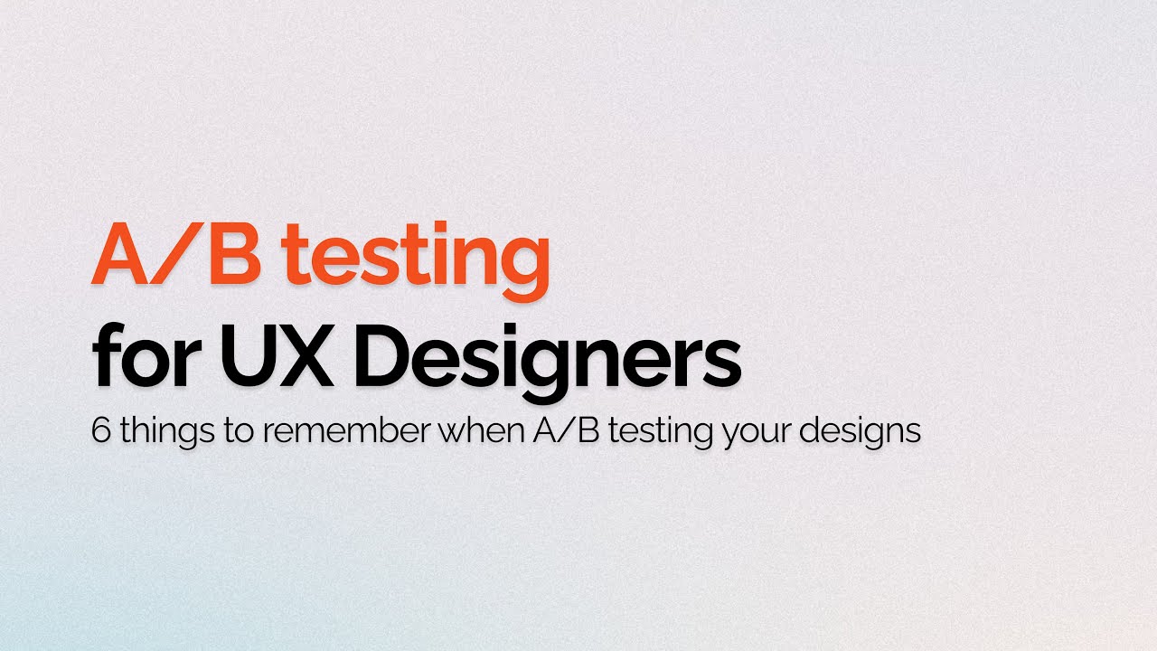 A/B Testing For UX Designers - YouTube