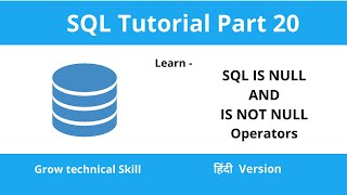 SQL IS NULL() and IS NOT NULL() Operators | With Practical Example | In Hindi | Part -20 |SQL Course