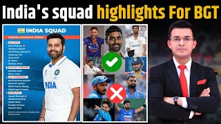 India Squad Highlights for Border Gavaskar Trophy! NoMohammed Shami, Axar Patel in 18-member squad