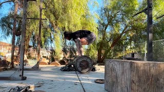 Day 37: 🔥🔥Fire evacuations, milestone deadlift  workout attempt ⚔️🐉 broken hip to zercher WR