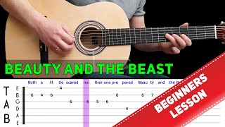 BEAUTY AND THE BEAST | Easy guitar melody lesson for beginners + tabs - Ariane Grande & John Legend