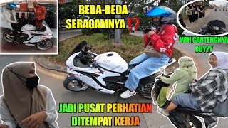 JADI PUSAT PERHATIAN BAWA ZX25R KE TEMPAT KERJA