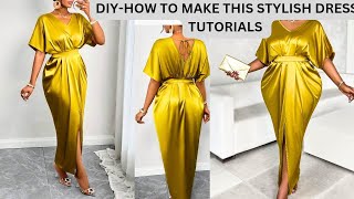 How to Cut and Sew this Trendy Stylish Gathered Dress -Easy Sewing tutorials #cuttingandstitching