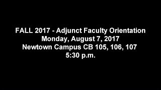 FALL 2017 - BCTC Adjunct Faculty Orientation