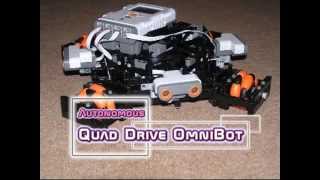 A Lego Mindstorms NXT Autonomous Quad Rotacaster Holonomic Platform Omni-Bot