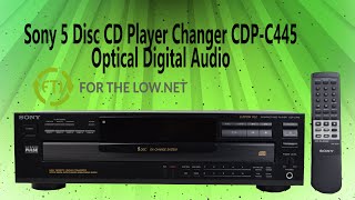 Sony High Density Linear Converter 5 Disc CD Player With Optical Digital Audio CDP-C445 Product Demo