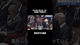 2024年12月11日「衆議院」予算委員会　黒岩宇洋議員