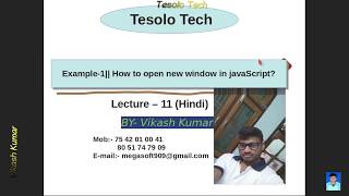 JavaScript Tutorial #11 Example-1|| How to open new window in JavaScript?