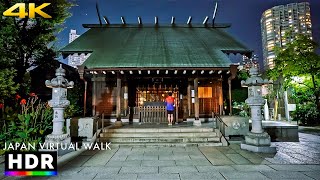 Japan - Tokyo bay waterfront night walk in Tsukuda • 4K HDR