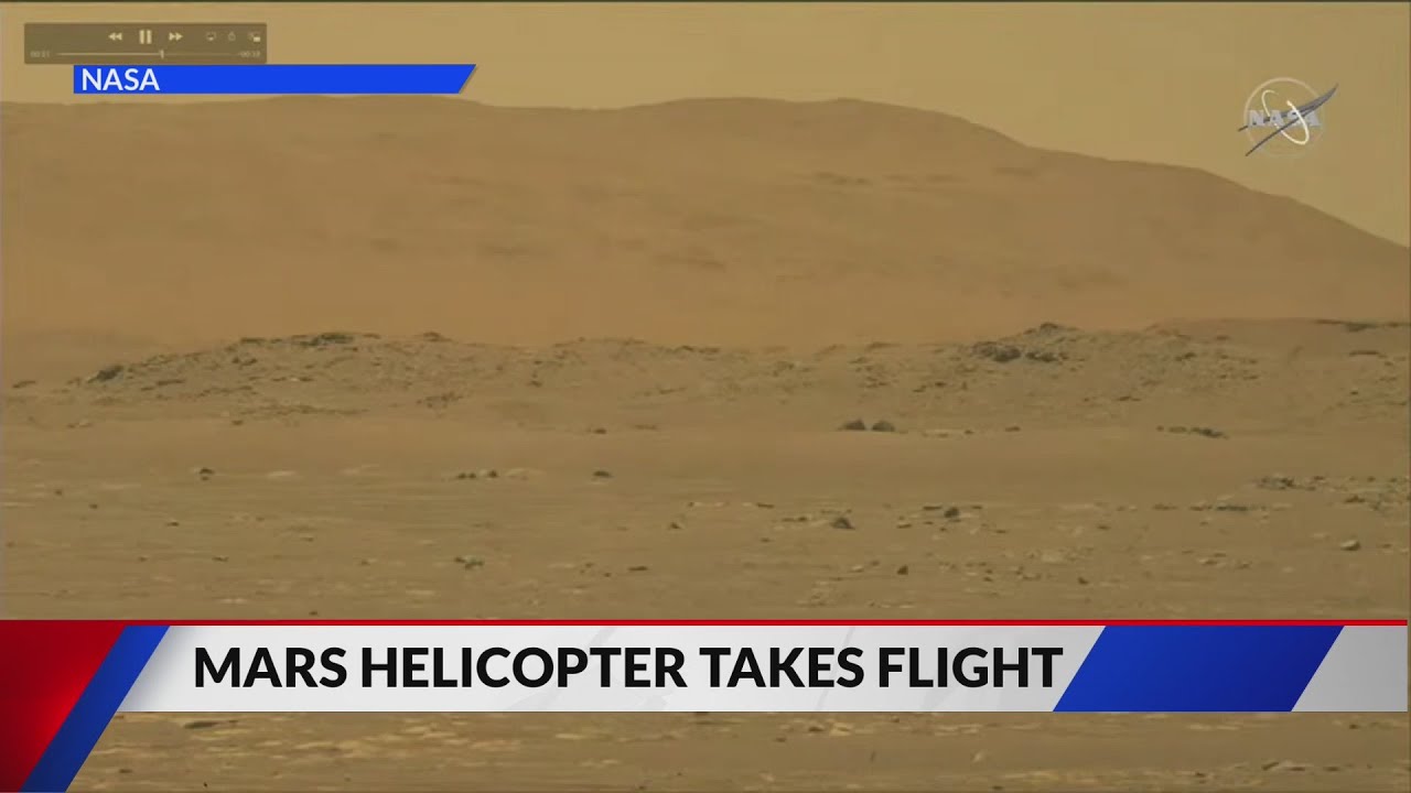 NASA Helicopter Makes History-making First Flight On Mars - YouTube