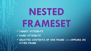 HTML | Nested Frameset | Target Attribute | Name Attribute