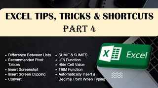 EXCEL TIPS, TRICKS AND SHORTCUTS PART 4: BRING YOUR SKILLS TO THE NEXT LEVEL