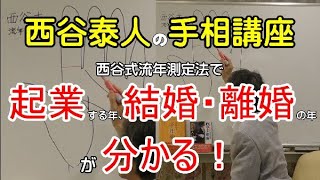 【手相家 西谷泰人】ニシタニショー　Vol.24【手相講座　西谷式流年測定法で起業する年、結婚・離婚の年が分かる！】