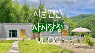 [시골 독채 펜션 VLOG ] 사시장청 四時長靑 | 🏡 숙소 소개 | Room Tour | 경남 합천 숙소 | 시골 일상 | 🐶 애견동반가능 | 🌱 잡초제거