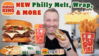Burger King NEW Philly Melt & Wrap - Birthday Pie - Mozzarella Fries - Review