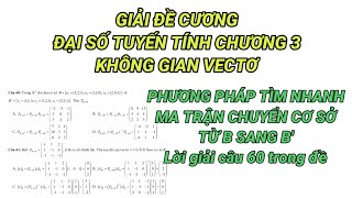 Cách tính nhanh ma trận chuyển cơ sở từ B sang B' - Đai số tuyến tính