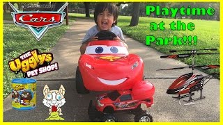 Disney Cars Lightning McQueen Power Wheels Playtime at the park
