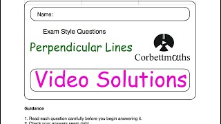 Perpendicular Lines Answers - Corbettmaths