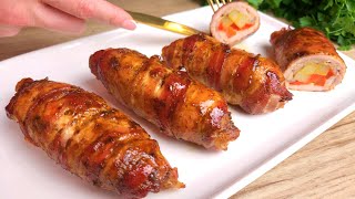 Surprise Your Family with Juicy Bacon-Wrapped Stuffed Pork Fillet - Irresistibly Tasty!