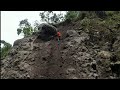 cliff collapse‼️knock down giant rock from a high cliff without excavator