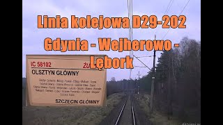 Linia kolejowa D29-202 Gdynia - Wejherowo - Lębork rear view Poland train travel trip 2024