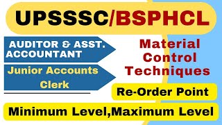 Reorder Point, Maximum, Minimum Level/UPSSSC Asst. Accountant \u0026 Auditor/Bihar Junior Accounts clerk