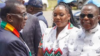 Mnangagwa and Chiwenga arrives at ZITF National Youth Day event.