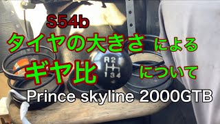 S54b タイヤの外径とギヤ比について　プリンススカイライン　prince skyline 2000GTB