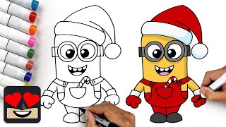 How To Draw Christmas Minion