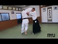 「合気道龍」後ろ両肩持ち三ヶ条抑え（一）aikido ryu ushiro ryo kata mochi sankajo osae 1