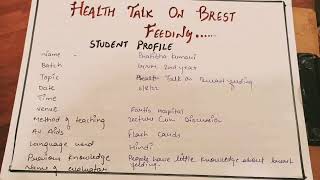 health talk on breast feeding ll