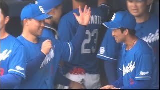 -2023.02.11-【練習試合】３回裏 村松開人 田中幹也 ムラ・タナニ遊間コンビで華麗な併殺完成!! ベンチではお互い笑顔w （vsサムスン）