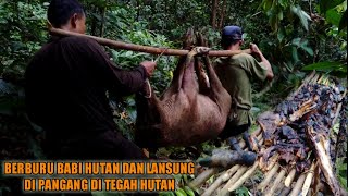 BERBURU BABI HUTAN DAN LANGSUNG DI PANGANG DI TEGAH HUTAN