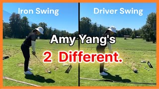 LPGA Amy Yang Golf Swing Driver and Iron Slow Motion: Comparing the Two Positions.