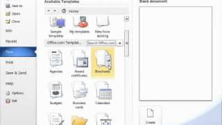 Word 2010 Tutorial Using Templates-2010 Microsoft Training Lesson 8.1