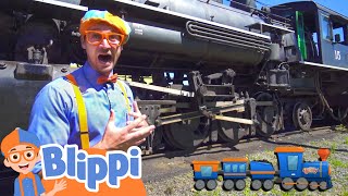Blippi Explores A Steam Train | Learning Trains For Kids