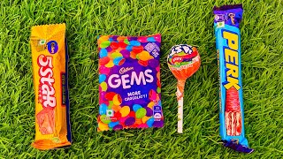 Unboxing of Orange Lollipop vs Cadbury Gems vs Perk vs 5star Chocolate | Chocolates Unwrapping Video