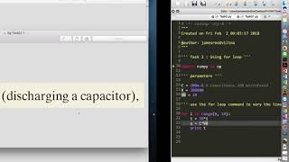PHY667 - Basic PYTHON - Task 02 - Using 'for' : Discharging Capacitor