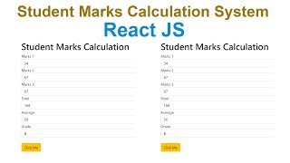 Student Marks Calculation System using React JS