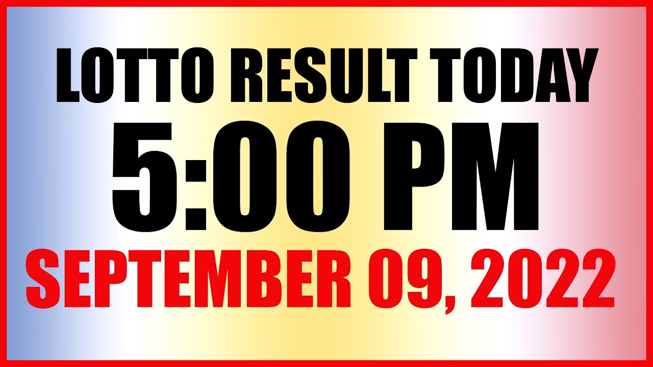 Lotto Result Today 5pm September 9 2022 Swertres Ez2 Pcso - YouTube