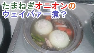 新たまねぎをまるごと使ったスープか？違う、ハンバーグだ