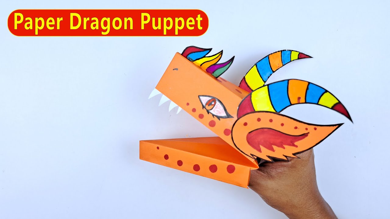 How To Make Paper Dragon Puppet Diy Paper Dragon Easy Youtube