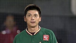 【プロ野球パ】内角の変化球をうまくおっつけた！岩﨑が技ありタイムリー 2015/08/14 E-F