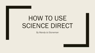How to Conduct a Keyword Search in the Science Direct Database